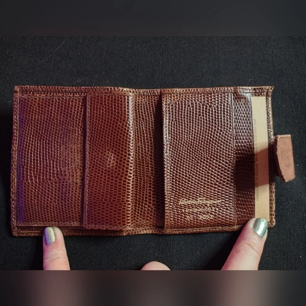 Salvatore Ferragamo Brown Leather Bi-fold Wallet